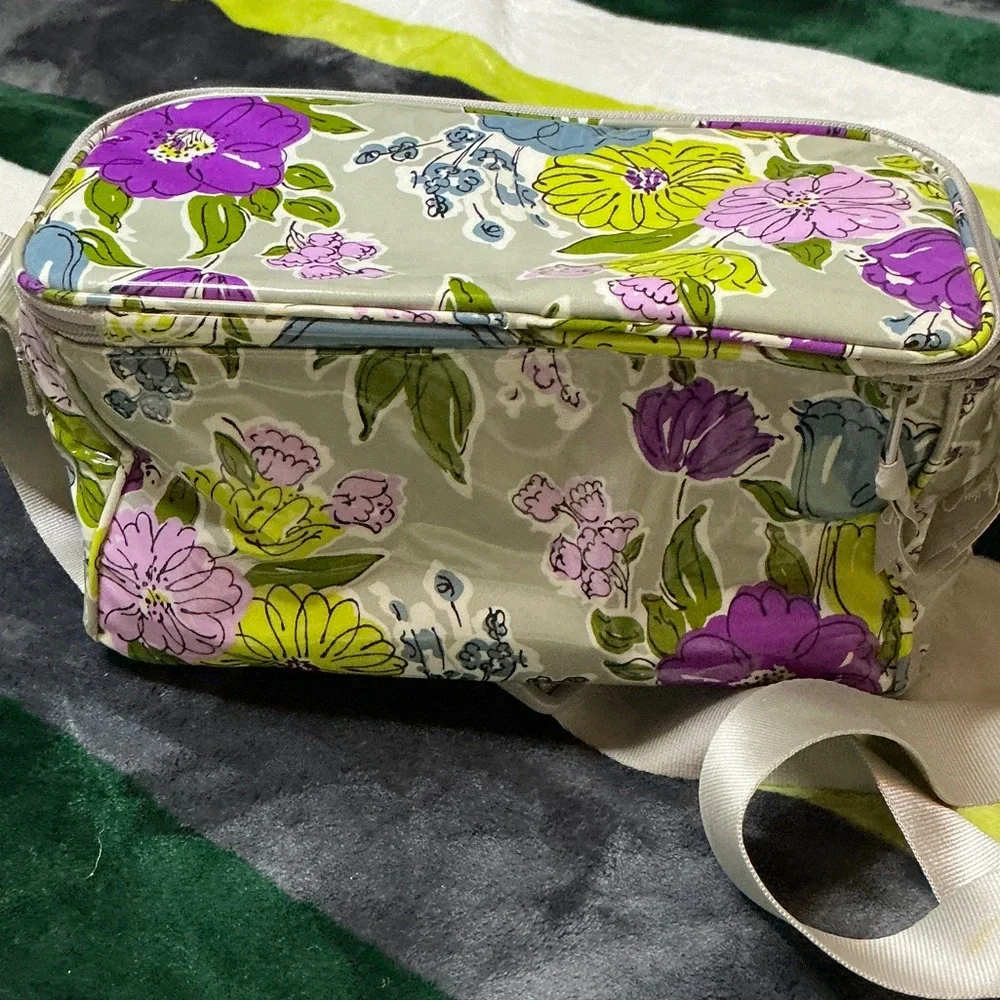 Vera Bradley Floral Lunch Bag in Purple and Green